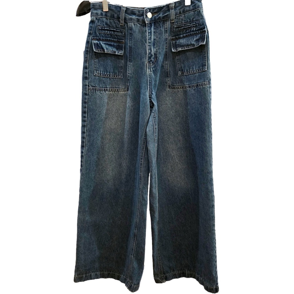 DAZY Streetwear Y2K High Rise 24" Leg Opening Cargo Jeans M‎